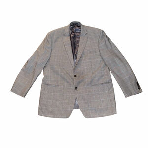 LAUREN Ralph Lauren 48L Gray Blue Houndsooth Sport Coat Blazer Tall